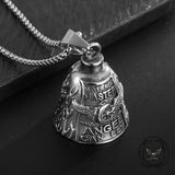 Polished Wing Wheel Biking Lucky Bell Stainless Steel Pendant