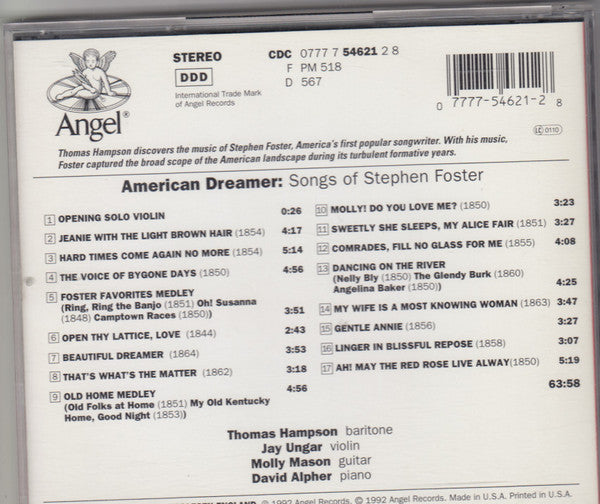 American Dreamer: Songs of Stephen Foster (CD) | Near Mint (NM) Near Mint (NM)
