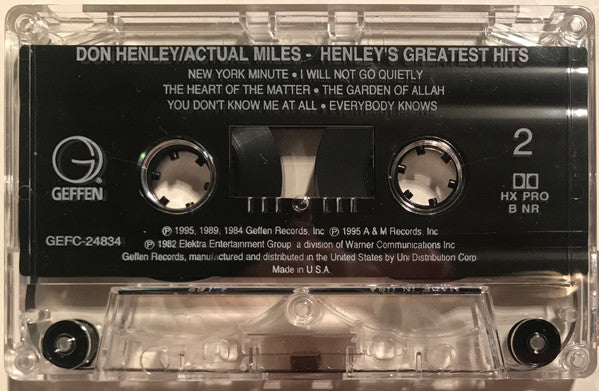 Millas reales (Grandes éxitos de Henley) *CASSETTE* | Casi nuevo (NM) Casi nuevo (NM)