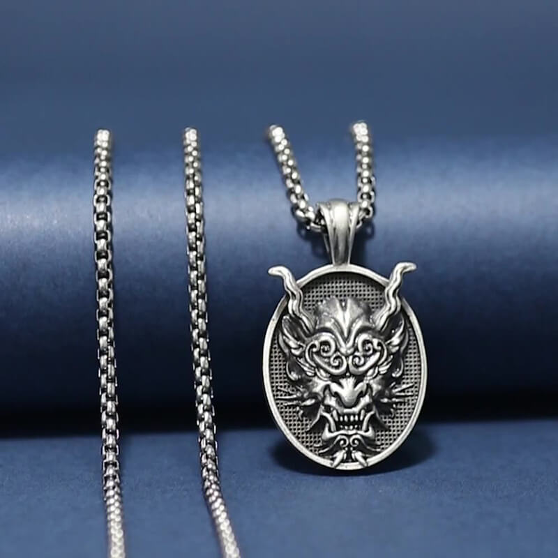 Prajna Ghost Mask Pure Tin Pendant