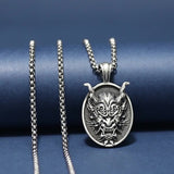Prajna Ghost Mask Pure Tin Pendant