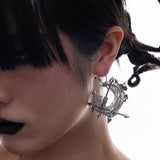 Punk Coil Spring Titanium Steel Earrings