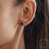 Punk Cross Gemstone Stainless Steel Earrings