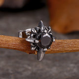 Punk Cross Gemstone Stainless Steel Earrings