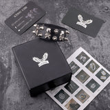 Punk Crossbones Skull Pu Leather Spiked Bracelet