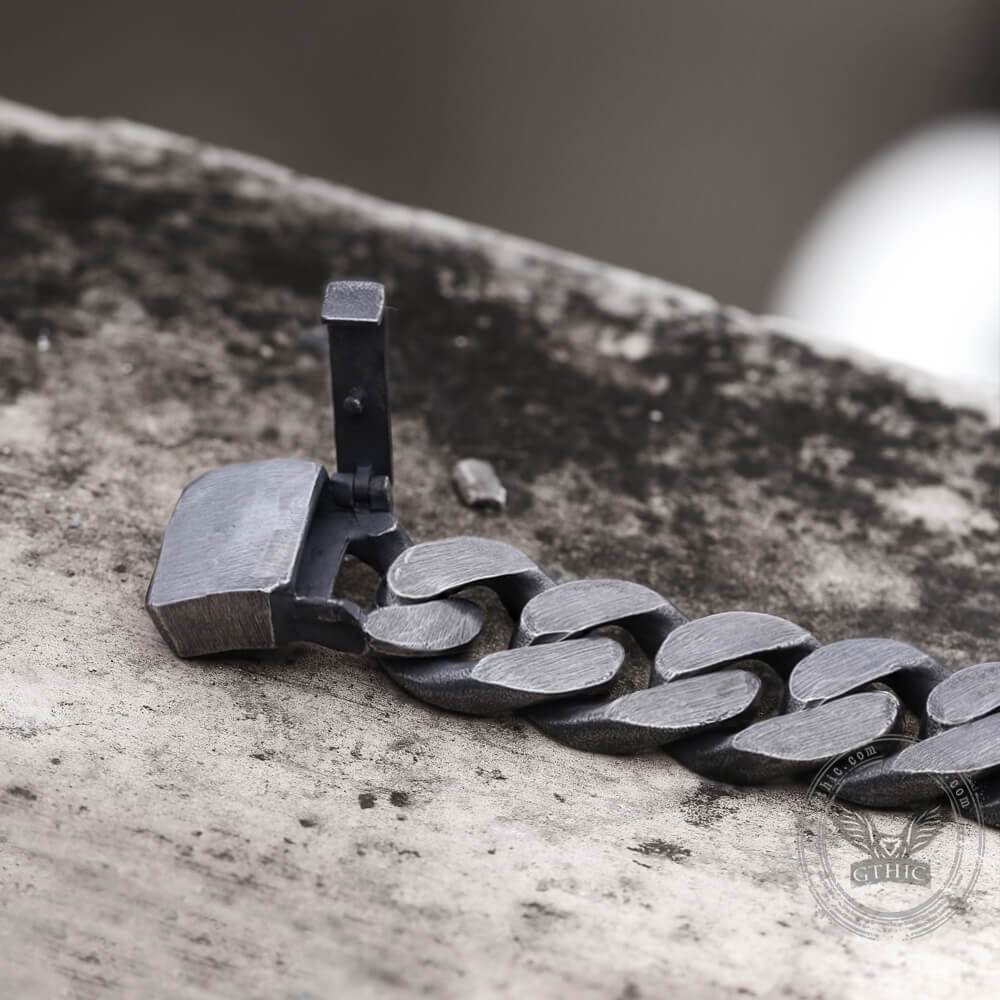 Pulsera de acero inoxidable con cadena cubana punk
