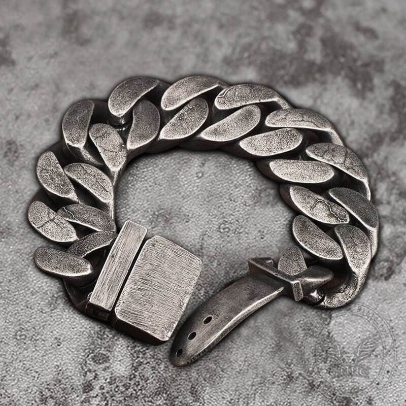 Pulsera de acero inoxidable con cadena cubana punk