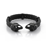 Punk Double Skull Wire Stainless Steel Bracelet