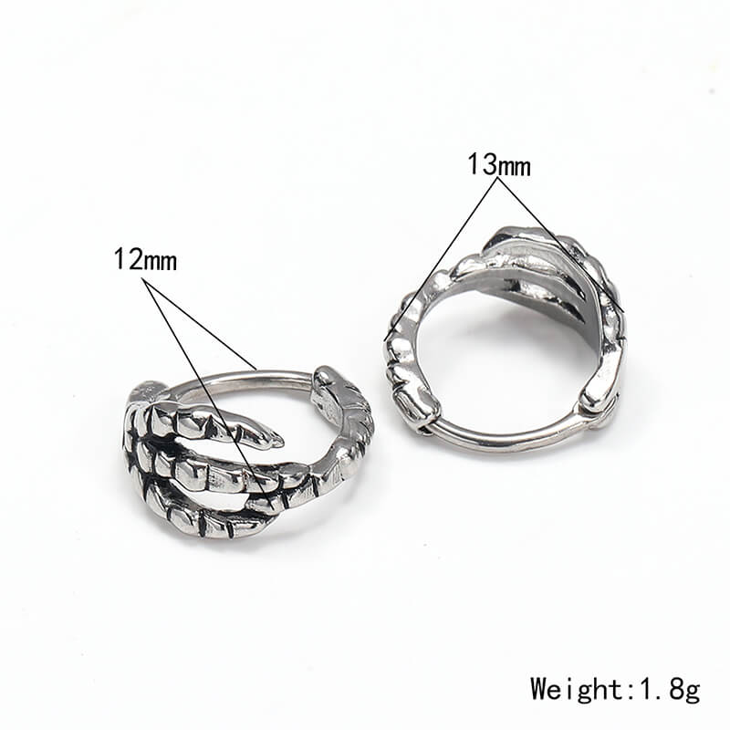 Punk Dragon Claw Stainless Steel Earrings