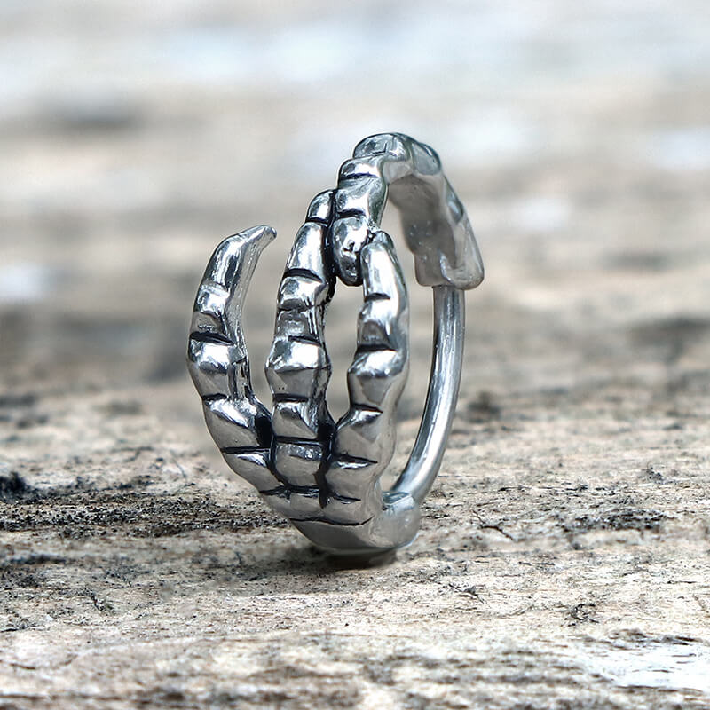 Pendientes de acero inoxidable con garra de dragón punk