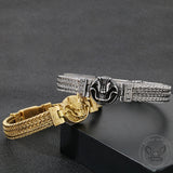 Punk Dragon Head Stitching Stainless Steel Bracelet