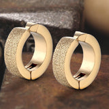 Punk Frosted Stainless Steel Hoop Ear Cuffs