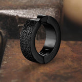 Punk Frosted Stainless Steel Hoop Ear Cuffs