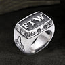 Punk FTW Letters Stainless Steel Biker Ring
