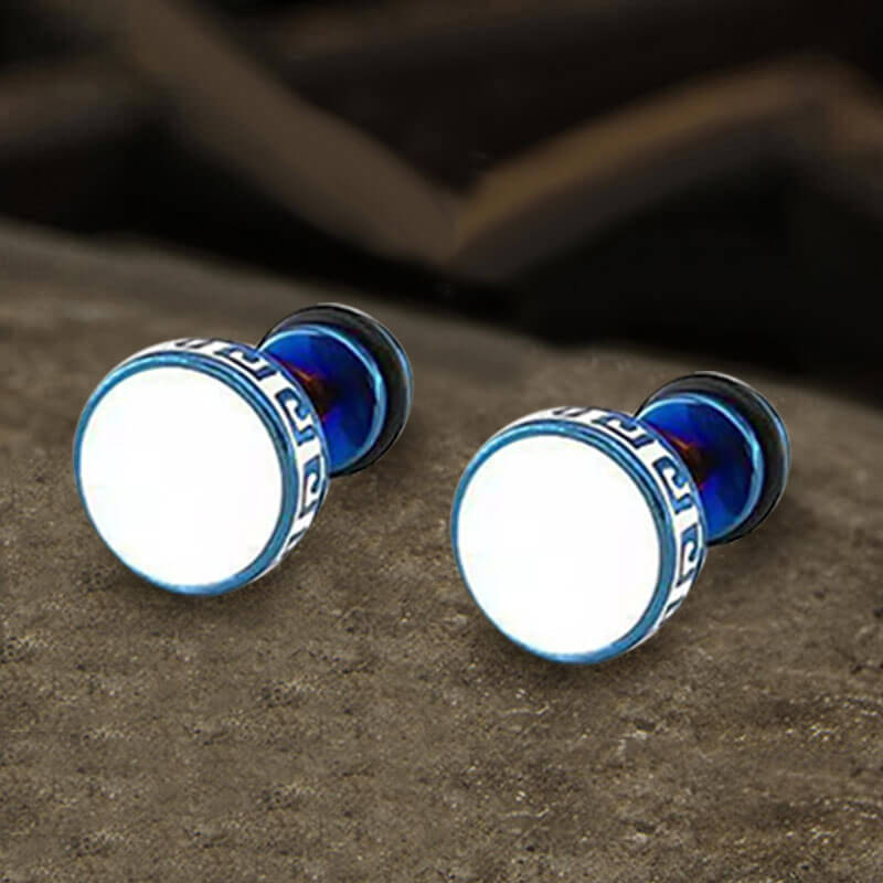 Pendiente de botón de acero inoxidable con diseño punk de la Gran Muralla