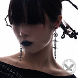 Punk Hardcore Mechanical Titanium Steel Dangle Earrings