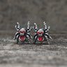 Punk Horror Spider Skull Stainless Steel Stud Earrings