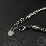 Punk Lion Stainless Steel Stone Beaded Bracelet