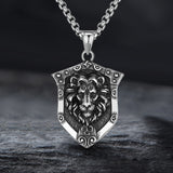 Punk Lion Wolf Shield Stainless Steel Necklace