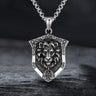Punk Lion Wolf Shield Stainless Steel Necklace