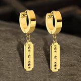 Punk Razor Blade Stainless Steel Hoop Earring