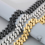 Punk Rhombus Cuban Chain Stainless Steel Bracelet
