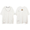 Punk Ripped Short Sleeve T-shirt With Chain