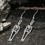 Punk Skeleton Bones Stainless Steel Earrings