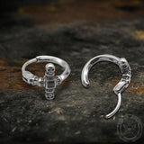 Punk Skull Cross Stainless Steel Hoop Earrings