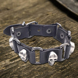 Punk Skull Head PU Leather Adjustable Bracelet