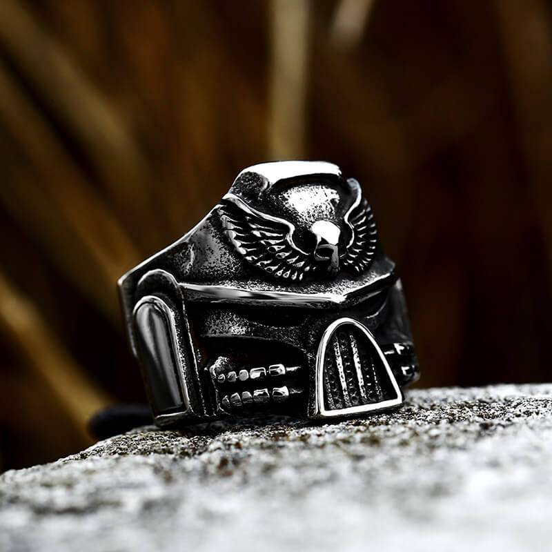 Punk Skull Wings Stainless Steel Ring