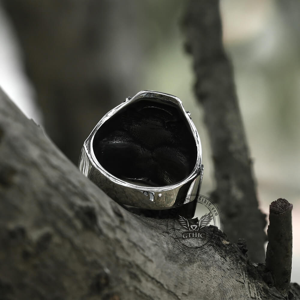 Punk Skull Wings Stainless Steel Ring