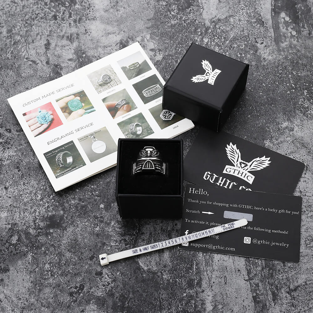 Punk Skull Wings Stainless Steel Ring
