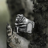 Punk Skull Wings Stainless Steel Ring