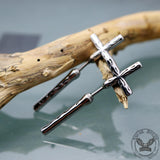Punk Stainless Steel Cross Stud Earrings