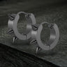 Punk Style Stainless Steel Spike Huggie Earrings