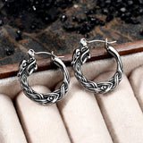 Punk Viking Dragon Stainless Steel Stud Earrings