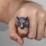 Punk Viking Wolf Head Stainless Steel Ring