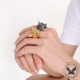 Punk Viking Wolf Head Stainless Steel Ring
