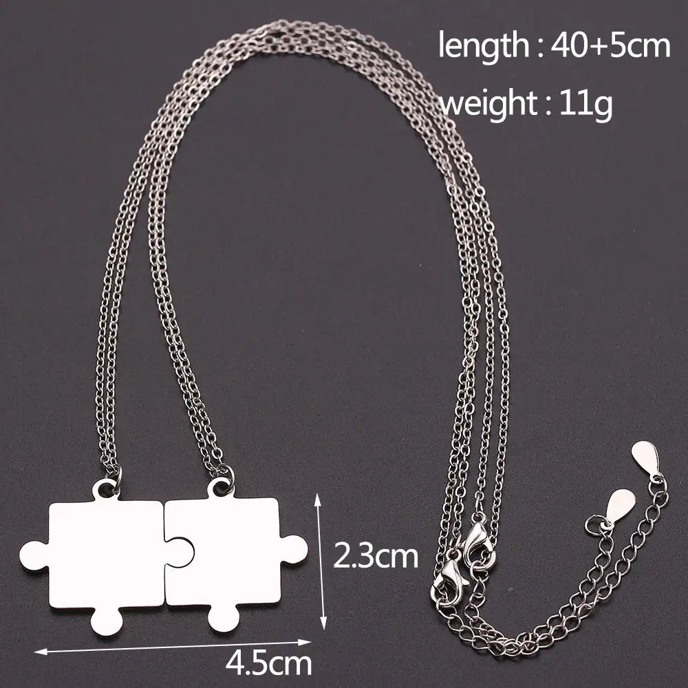 Matching Puzzle Piece Pendant Necklaces - Lootquake