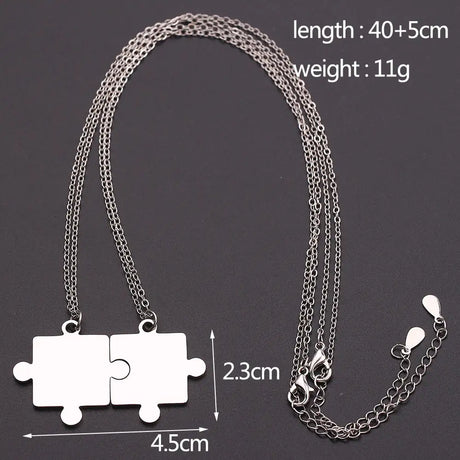 Matching Puzzle Piece Pendant Necklaces - Lootquake