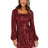 CDSSL Burgundy Sparkly Sequin Homecoming Dresses with Sleeves Short Square Neck Mini Formal Dresses for Teens Prom Cocktail Dresses for Women Size 6 - Lootquake