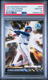 Graded 2024 Topps Bowman Draft Jac Caglianone #PP3 Plasma Power Rookie RC Baseball Card PSA 10 Gem Mint