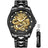 OUPINKE Black Gold Dragon Skeleton Mens Wrist Watches Luxury Dress Automatic Self Winding Mechanical Sapphire Crystal Diamond Waterproof Luminous Tungsten Steel Band Watches - Lootquake