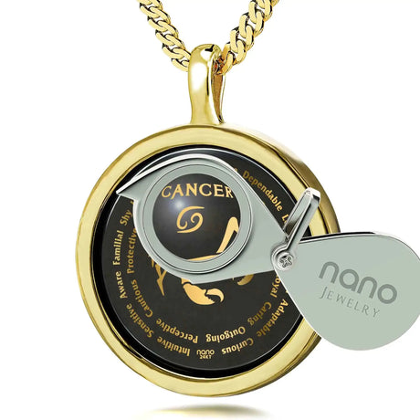Cancer Necklaces for Lovers of the Zodiac 24k Gold Inscribed - Lootquake