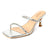 FRJR Womens Dress Shoes Kitten Heel Rhinestones Open Toe Heels Square Toe Sandals Low Wedding Shoes Party Shoes Dress Shoes - Lootquake