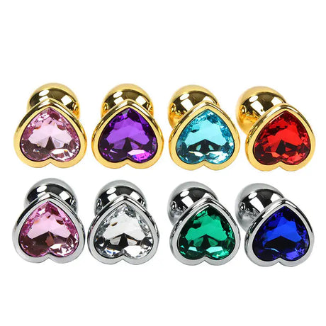 Heart-Shaped Gold Metal Anal Plug Adult Toy - Lootquake