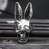 Bunny Rabbit Skull Stainless Steel Ring