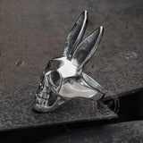 Bunny Rabbit Skull Stainless Steel Ring