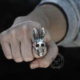 Bunny Rabbit Skull Stainless Steel Ring